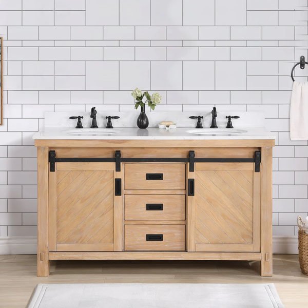White Composite Countertop - Weathered pine